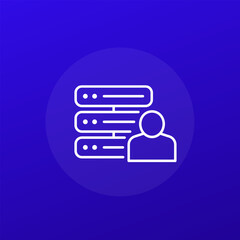 dedicated server icon, managed hosting service line design
