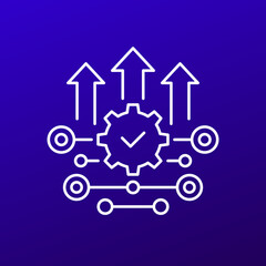 efficient production, efficiency icon in line design