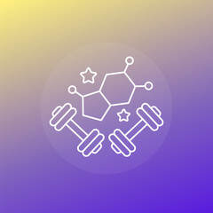 Endorphins and exercise icon, benefits of workout line design