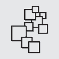 Abstract Black and White Geometric Shapes lined and Outlined Background Design.