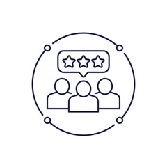team review icon in line design