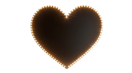 Illuminated Heart Frame, isolated on transparent background