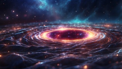 Obraz premium A glowing energy field encasing a hidden galaxy.Cinematic theme, HDR, Vibrant 