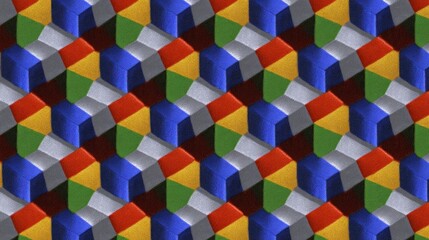 Colorful 3D cubes in repeating pattern