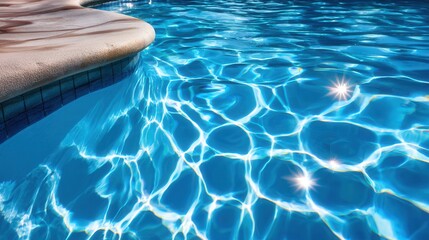 Obraz premium Sparkling blue water in swimming pool