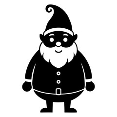 Santa vector clean black silhouette design white background