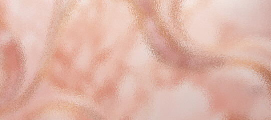Abstract foil texture with frosted glass effect in Rose gold tones, ideal for packaging design, digital art, and luxury branding.
