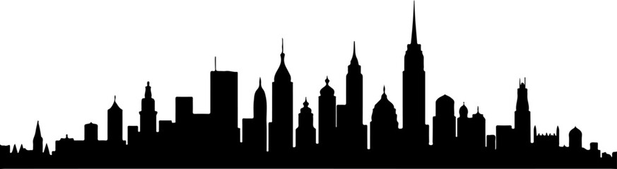 Fototapeta premium City Skyline Silhouette Vector