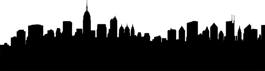 Fototapeta premium City Skyline Silhouette Vector