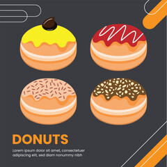 Delicious Donut Assortment A Sweet Treat Illustration