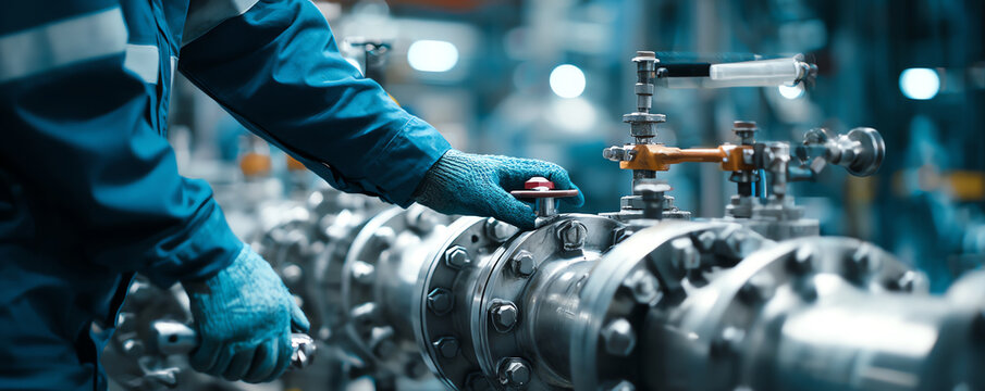 Mechanic performs repair on industrial machinery with precision and care