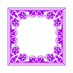 purple frame with flowers