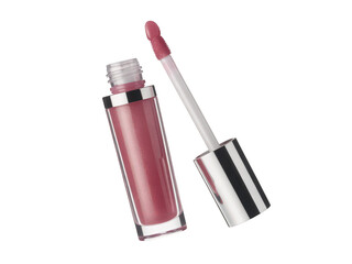 Pink Lip Gloss with Applicator on transparent background