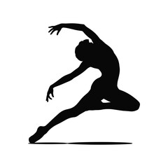 Graceful silhouette of a ballet dancer in mid leap