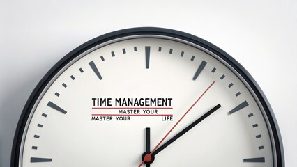 Time Management Clock with Master Your Life Motivational Message