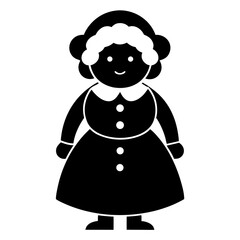 Mrsclaus vector clean black silhouette design white background