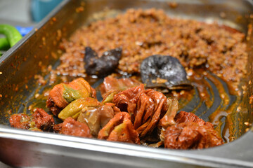 preparing stuffed vegetables 