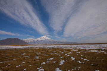 Kars Cıldır Lake and Mount Ararat