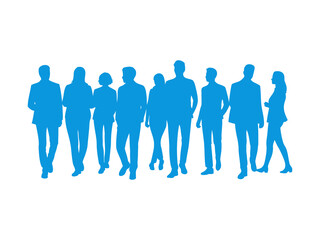 Group of Professionals in Business Attire Silhouettes