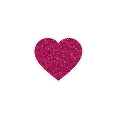 Obraz premium Pink Glitter Heart, Isolated, Festive Valentine's Decoration, on Transparent Background 