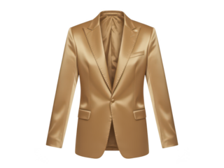 Gold Satin Blazer on transparent background