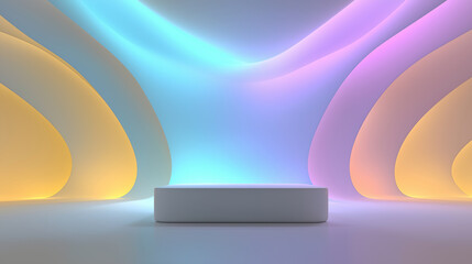 Cosmetic Podiums on Colorful Abstract Backgrounds – Modern Minimal Product Display