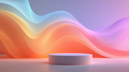 Cosmetic Podiums on Colorful Abstract Backgrounds – Modern Minimal Product Display