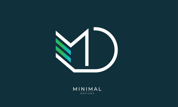 Alphabet letter icon logo MD