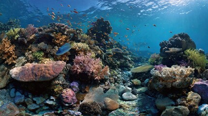 Fototapeta premium Vibrant coral reef underwater scene