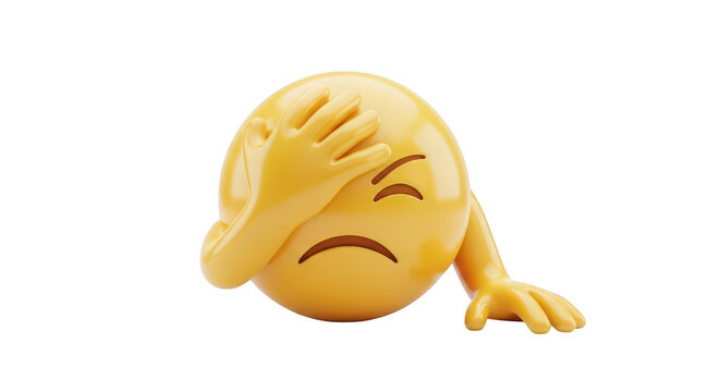 Emoji facepalm gesture isolated on transparent background
