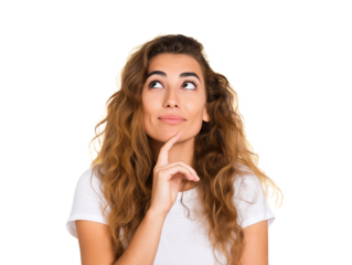 young business woman thinking