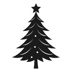 Christmas Tree vector clean black silhouette design white background
