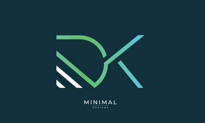 Alphabet letter icon logo DK