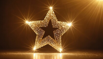 white star sparkle with glow, glitter and bright flare light on transparent background, golden effect. 6