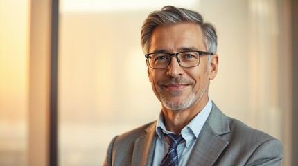 Fototapeta premium Successful mature businessman looking at camera with confidence