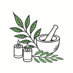 Bold icon herbal with candles icon, Adobe Illustrator Artwork