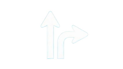 Navigate your next adventure with choice, straight or right directional arrow for wayfinding, sign, symbol, and creative project usage.