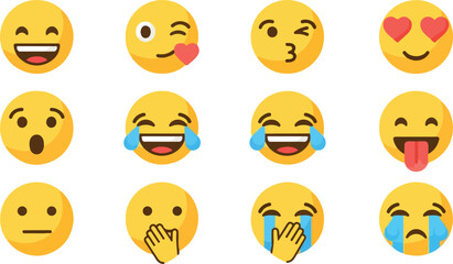 Obraz premium Variety of emoticon faces