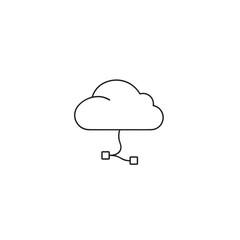 Vector art of cloud computing network connection icon isolated on white background