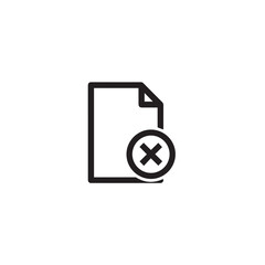 Vector art of document with delete symbol isolated on white background