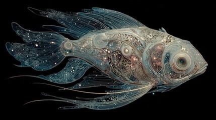 Ornate fish with detailed scales and intricate design