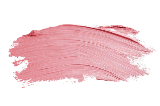 A swath of light pink cosmetic product, smudged and textured, against a black background