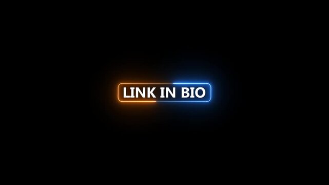 Link In Bio Button Glowing. Alpha channel, transparent black background. - Powered by Adobe
