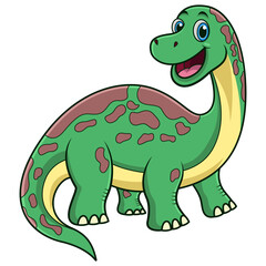 Smiling Brontosaurus Cartoon