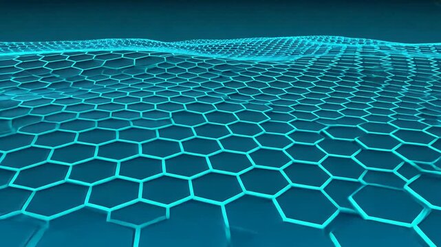 abstract blue background with hexagons