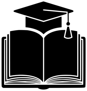 black book and graduation cap clip art preview