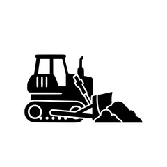 Naklejka premium Bulldozer pushing dirt and excavating site with heavy machinery moving earth constructing road
