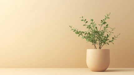 plant in a vase minimalist background
