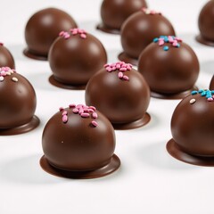 Fototapeta premium Cool Close-up of dusted chocolate truffles