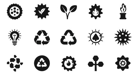 set of vector icons of trees